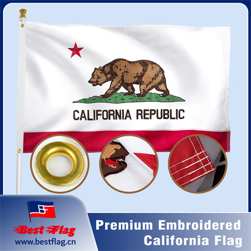 Premium Embroidered California Flag