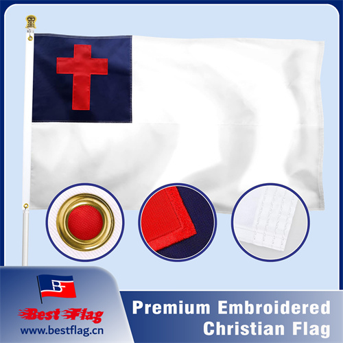 Premium Embroidered Christian Flag