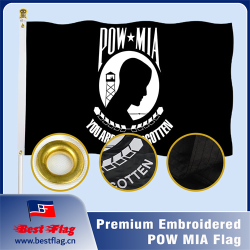 Premium Embroidered POW MIA Flag