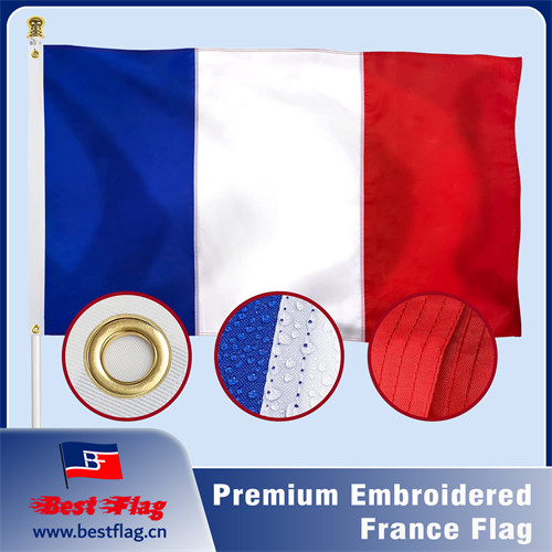 Premium Embroidered France Flag