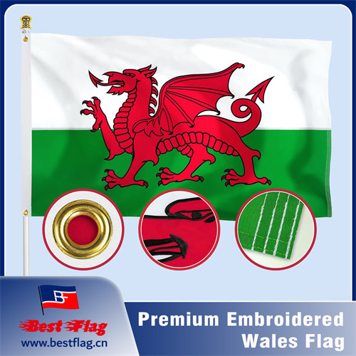 Premium Embroidered Wales Flag